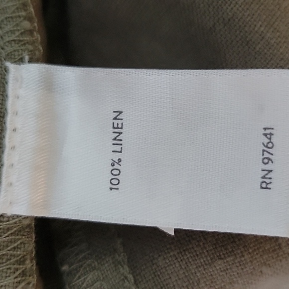 J. Jill Green Garment Dyed Linen Roll Tab Pull-on Pants Size Medium M - Picture 9 of 10